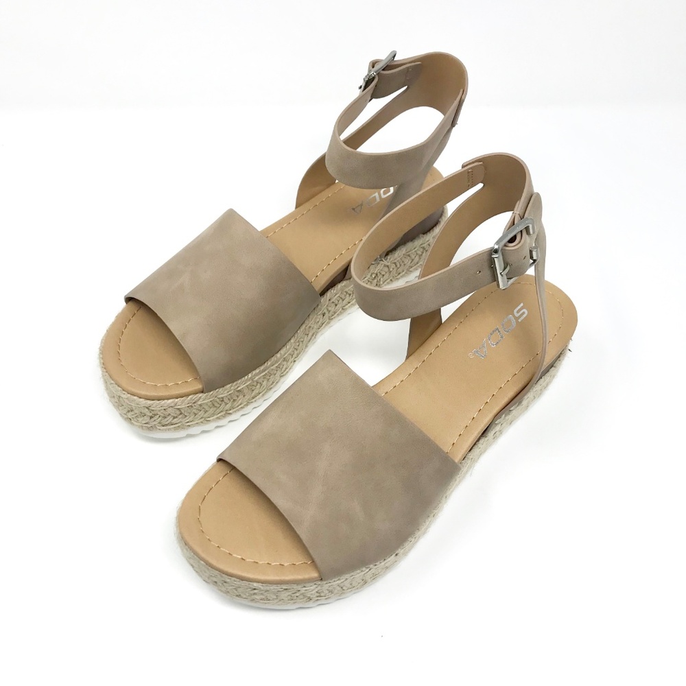🦋LAST PAIR🦋Espadrille Natural Vegan Wedge Flats - Picture 4 of 7